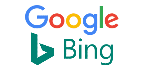 Google and Bing logos